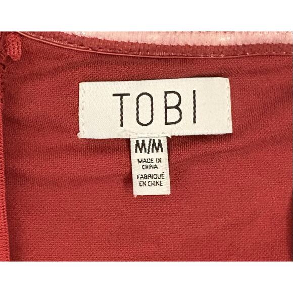 Tobi Women’s Red Milan Strapless Back Slit Maxi Dress Size Medium - Picture 3 of 8